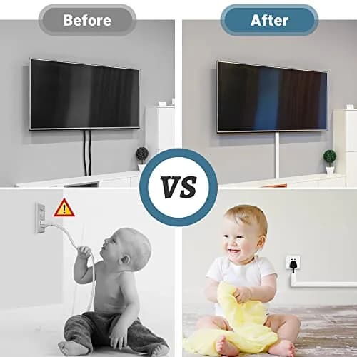 ZhiYo 73" Cord Covers for Wires on Wall, White Cord Hider, 0.95" W x 0.47" | Paintable Cable Raceway for Wall Mounted TV thumbnail 6