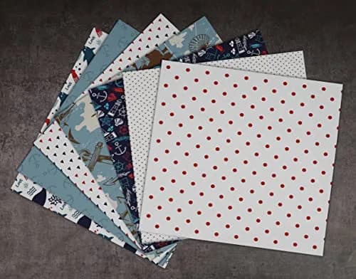 Inkdotpot Nautical Texture Scrapbook Paper Pad 12x12 Inch (30.48x30.48 cm) | 25 Sheets Acid-Free Decorative Cardstock for Crafts thumbnail 5