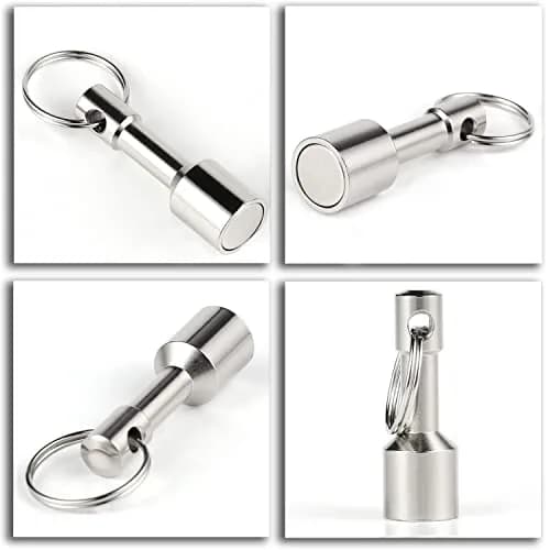 WELLZEER Neodymium Keychain Magnet 17mm x 47mm (2-Pack, Silver) | Strong Rare Earth Metal for Testing Brass, Gold, Silver & Hanging Keys thumbnail 3