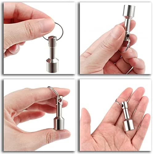 WELLZEER Neodymium Keychain Magnet 17mm x 47mm (2-Pack, Silver) | Strong Rare Earth Metal for Testing Brass, Gold, Silver & Hanging Keys thumbnail 4