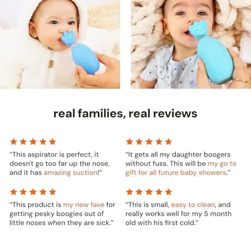oogiebear Baby Nose Aspirator & Ear Syringe, Manual Strong-Suction, Blue | Gentle, Hygienic & Travel-Friendly thumbnail 8