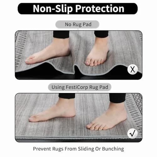 FestiCorp Non Slip Rug Pad Gripper 61cm x 91cm (2x3 Ft) | Prevents Rug Slipping on Hardwood & Tile thumbnail 6