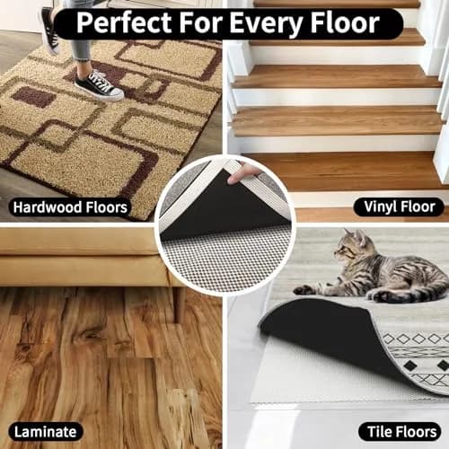 FestiCorp Non Slip Rug Pads 5x7 Ft | Heavy Duty Anti-Slip Rug Grip for Hardwood & Tiles thumbnail 5