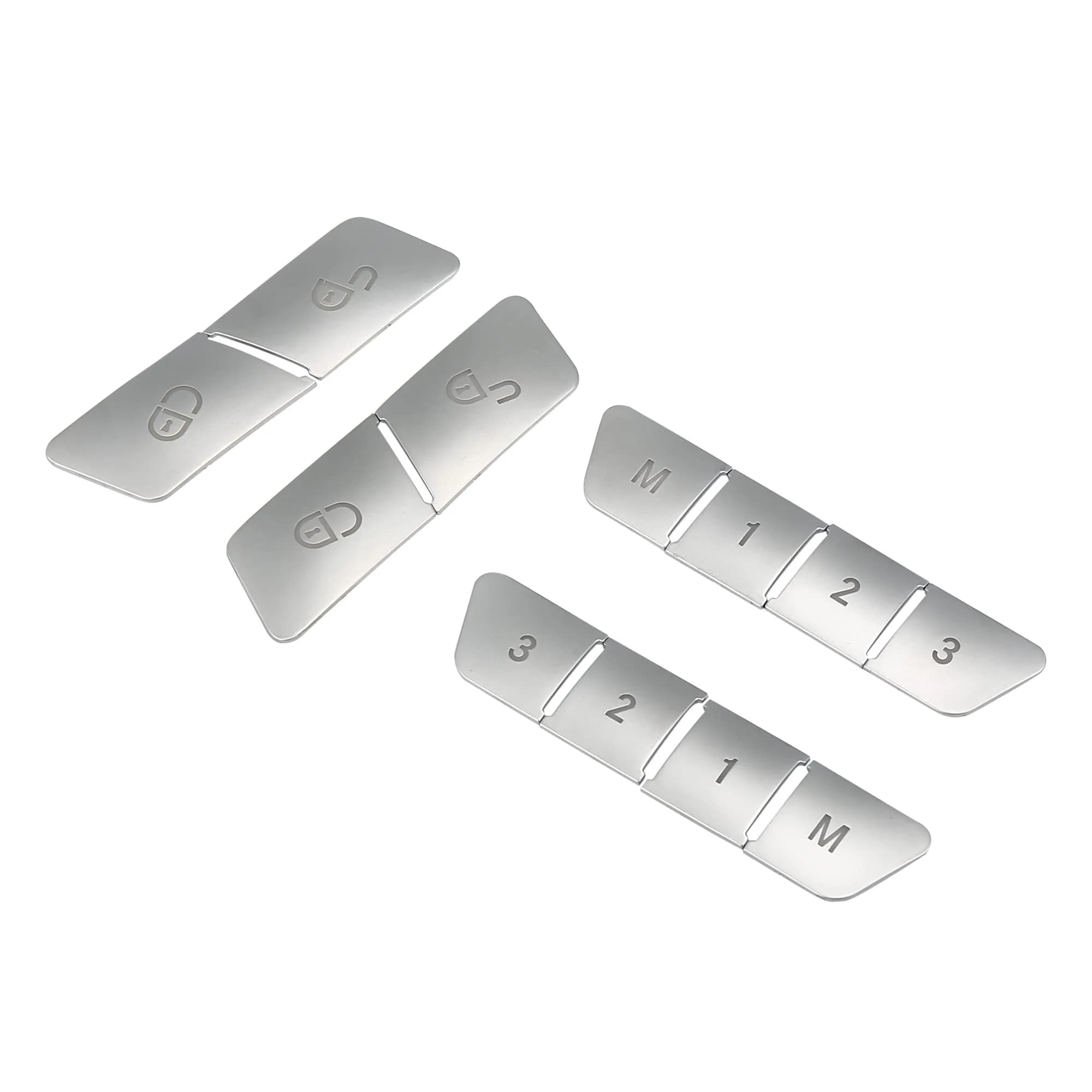 A ABSOPRO Silver Tone Door Lock Unlock Button Sticker Trim Cover Set for Benz A Class 13-17 (12 Pcs)