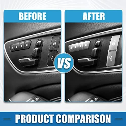 A ABSOPRO Silver Tone Door Lock Unlock Button Sticker Trim Cover Set for Benz A Class 13-17 (12 Pcs) thumbnail 3