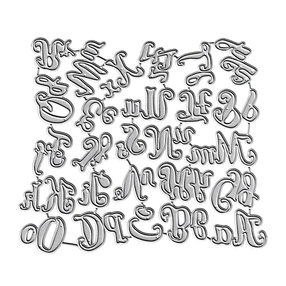 AHTOLS Capital & Lowercase Alphabet Die Cuts (52-Piece Set) | Metal Embossing Stencils for Card Scrapbooking - main product image