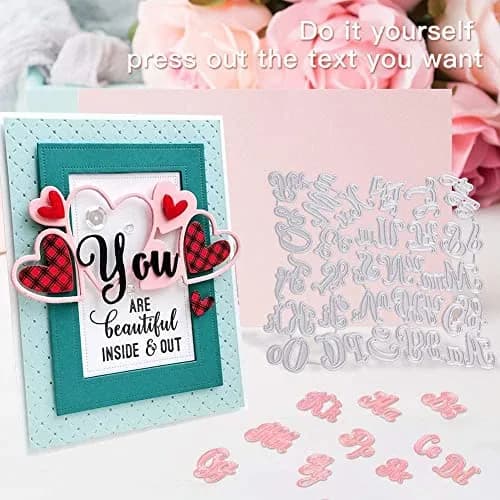 AHTOLS Capital & Lowercase Alphabet Die Cuts (52-Piece Set) | Metal Embossing Stencils for Card Scrapbooking thumbnail 5