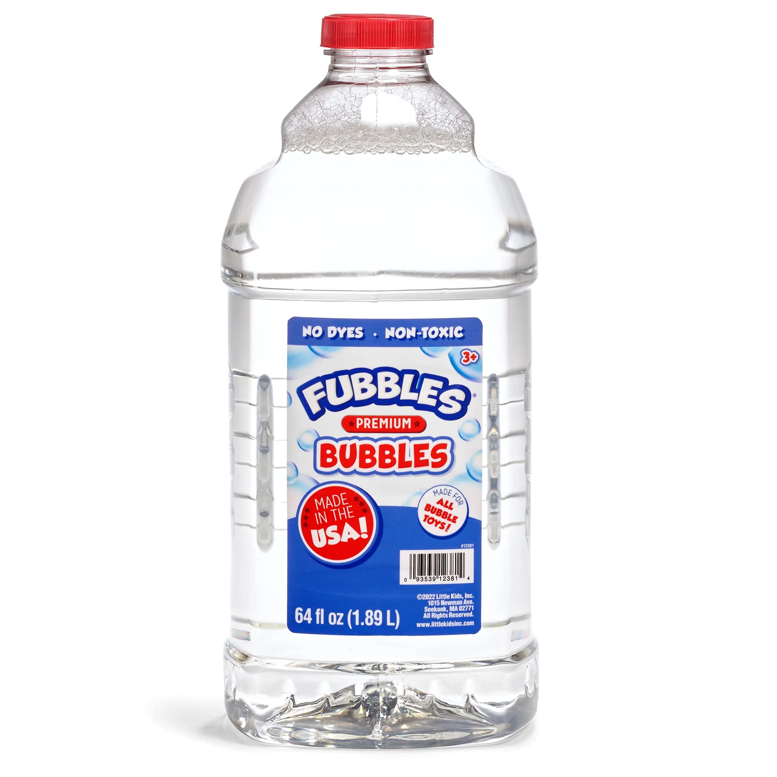 Fubbles Premium Bubble Solution 1.89 L (64 oz) | Non-Toxic, USA-Sourced for All Bubble Machines