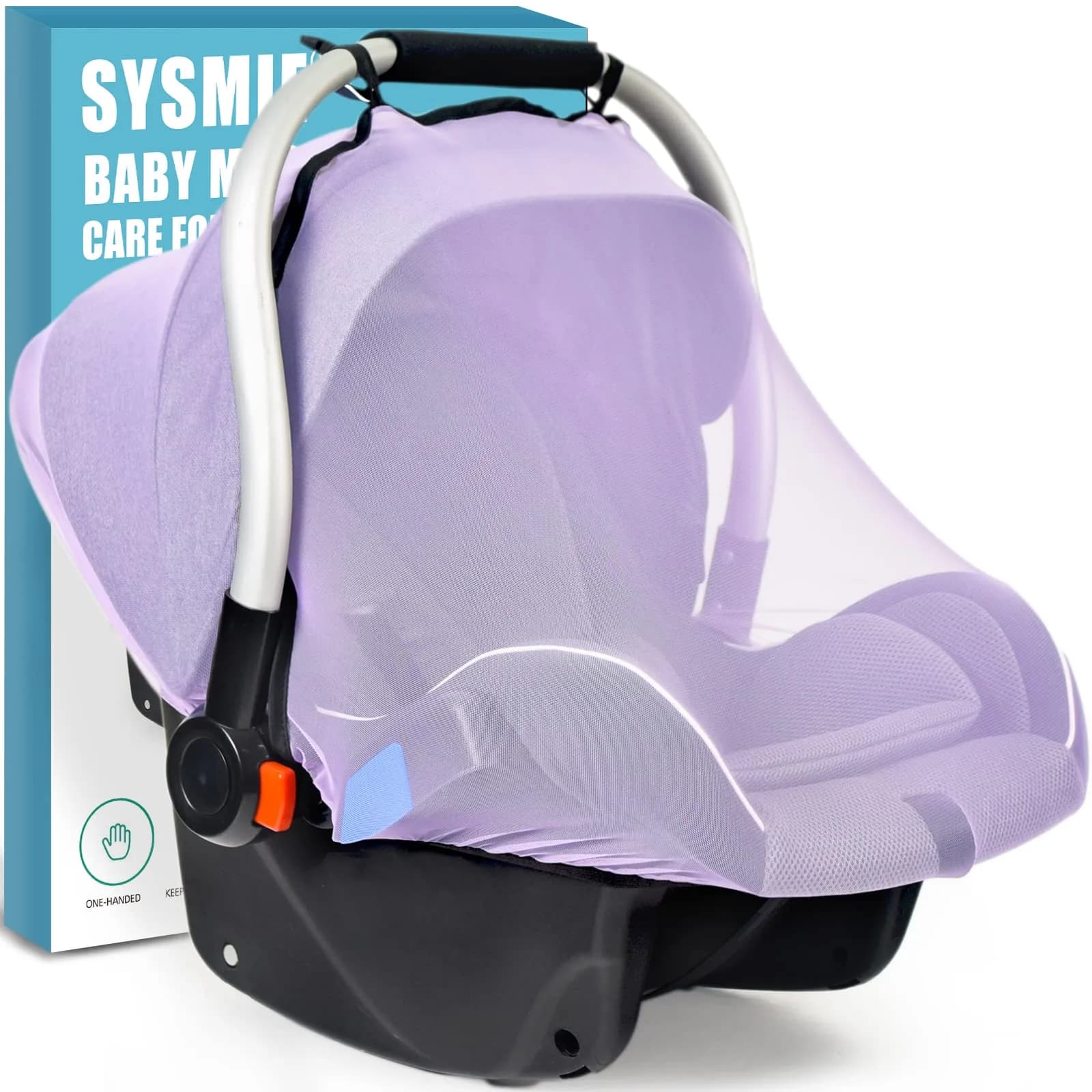 Sysmie Black Mosquito Net for Infant Car Seat & Stroller | Breathable Polyester Mesh, 100cm (39 Inch) Stretchable — Purple
