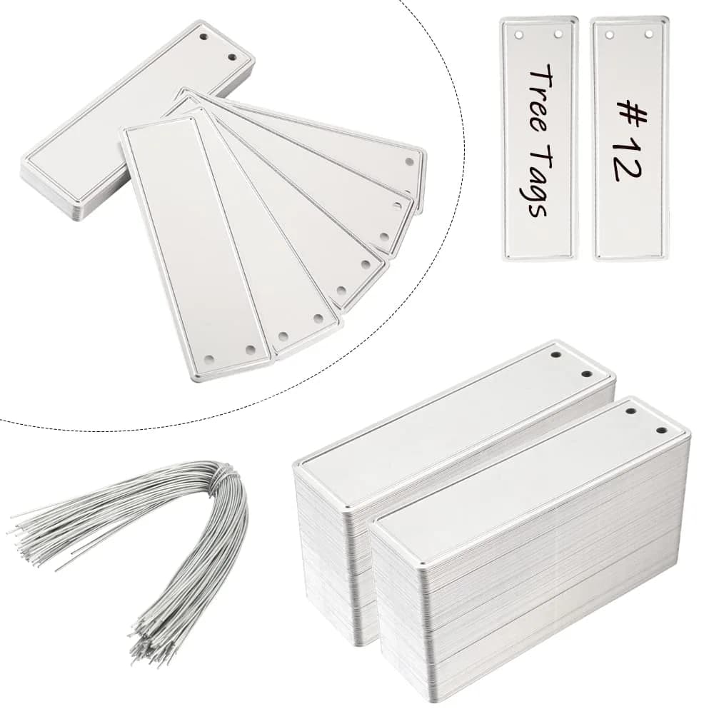 TINSKY Aluminum Plant Labels - 200PCS Metal Tags with Wires for Plant Markers, Tree Tags, Outdoor Identification and Greenhouse
