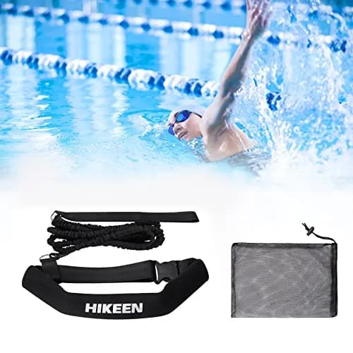 Hikeen Swimming Training Belt with Tether & Waist Strap, Black, 4M (13.1ft) | Swim in Place Resistance Training thumbnail 7