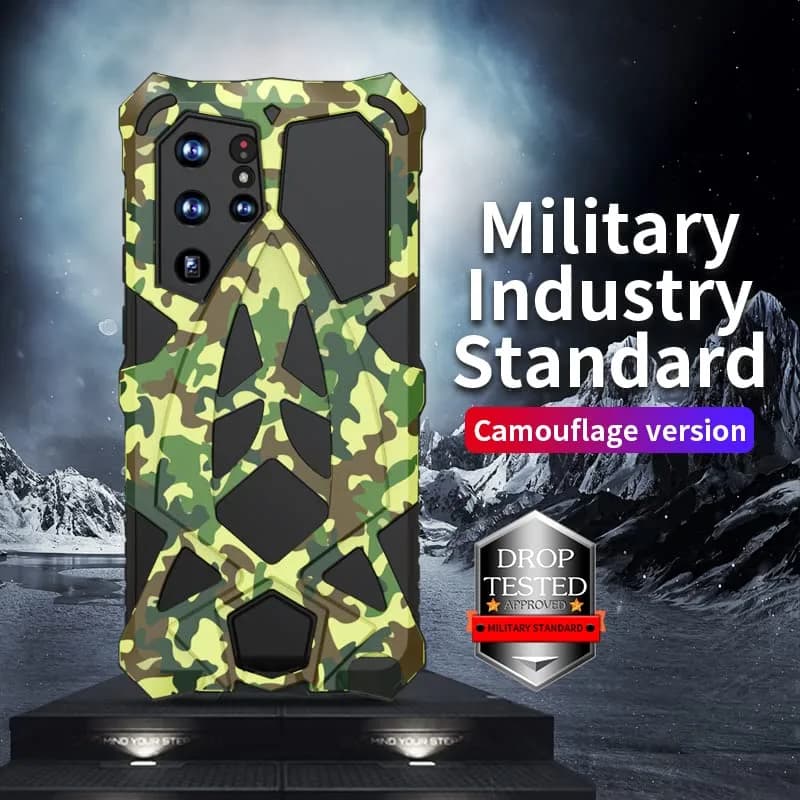 Lunivop Heavy Duty Metal Camouflage Case for Samsung Galaxy S22 Ultra (6.8 inch) | SGS-Tested Drop Protection thumbnail 3