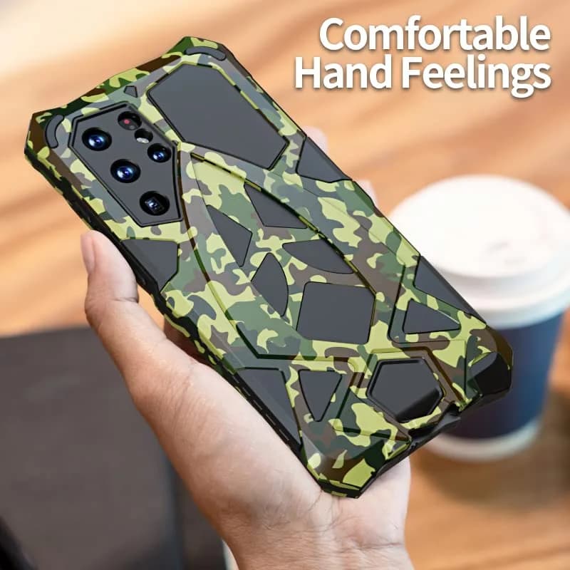 Lunivop Heavy Duty Metal Camouflage Case for Samsung Galaxy S22 Ultra (6.8 inch) | SGS-Tested Drop Protection thumbnail 5