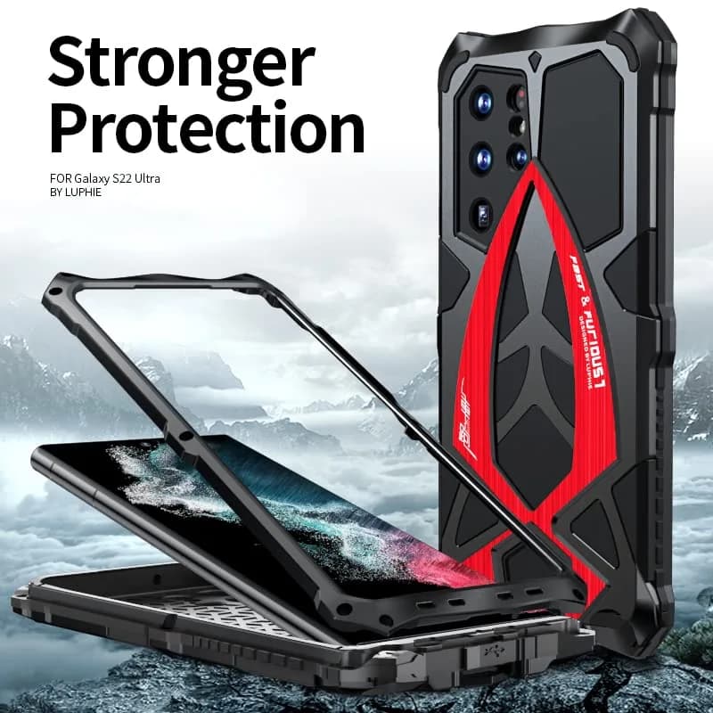 Lunivop Heavy Duty Metal Case for Samsung Galaxy S22 Ultra (6.8 inch) | Military Grade Protection thumbnail 7