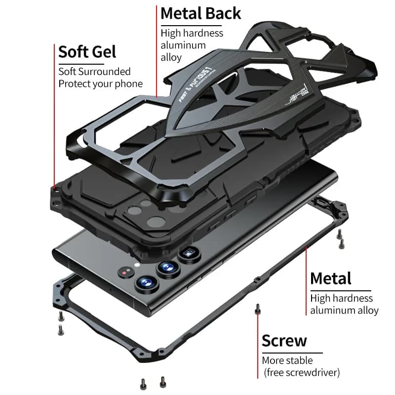 Lunivop Heavy Duty Metal Case for Samsung Galaxy S22 Ultra (6.8 inch) | Military Grade Protection thumbnail 9