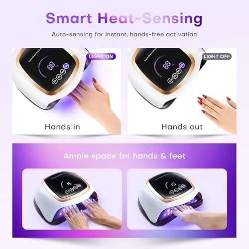 Gugusure 180W UV LED Nail Lamp Dryer for Gel Polish 8x9x4 Inch | Fast Curing with 42 Beads & Smart Sensor thumbnail 7