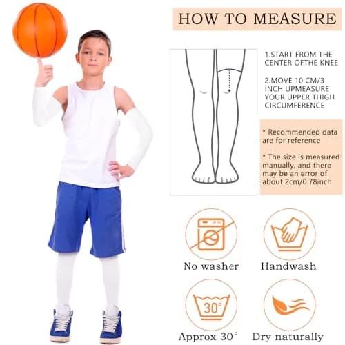 Geyoga Kids Compression Arm and Leg Sleeves Medium | Support & Sun Protection thumbnail 4