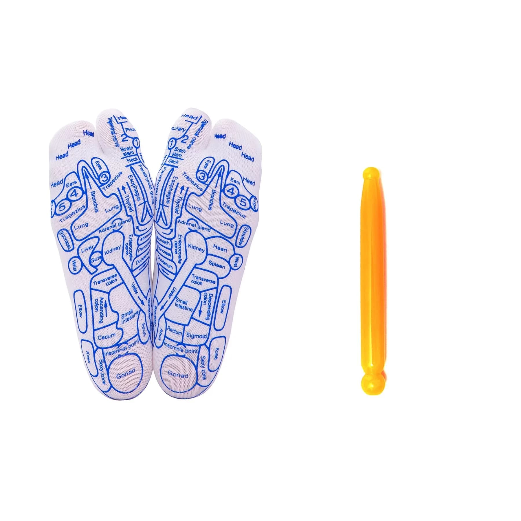 Broman Reflexology Socks for Foot Massage, Men's Size (1 Pair, Cotton) | Acupressure Pen Included - main product image