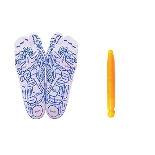 Broman Reflexology Socks for Foot Massage, Men's Size (1 Pair, Cotton) | Acupressure Pen Included thumbnail 1