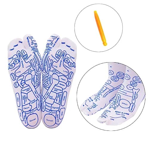 Broman Reflexology Socks for Foot Massage, Men's Size (1 Pair, Cotton) | Acupressure Pen Included thumbnail 2