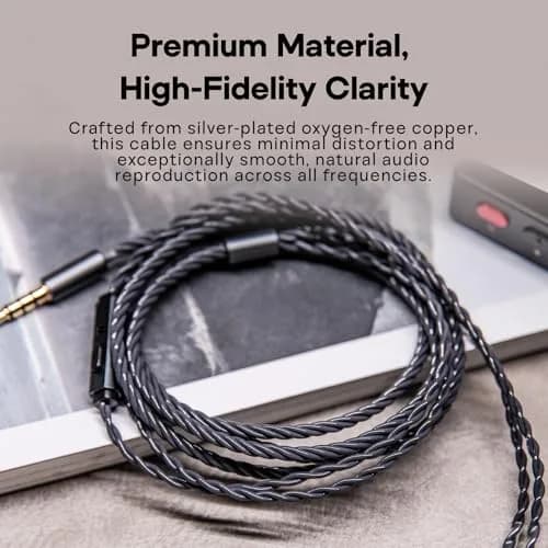 Linsoul Tripowin Grace Silver-Plated OFC Earphone Cable w/Mic | 1.25M, 3.5mm Plug, Microphone, Silver-Plated OFC thumbnail 3