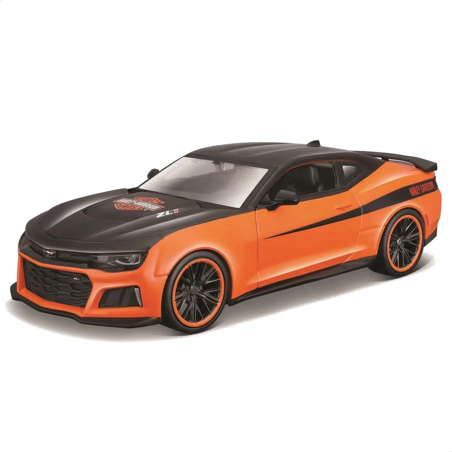 Maisto 1:24 H-D Custom - 2017 Chevrolet Camaro ZL1,Black/Orange | Diecast Model Car for Collectors - main product image