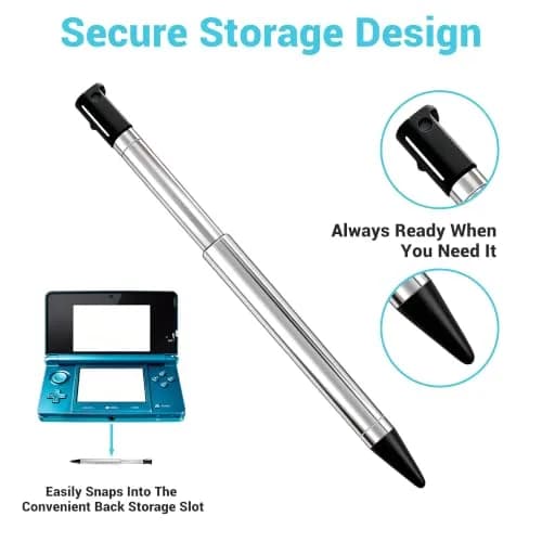 Xahpower 3DS Stylus Pen, Metal Retractable Set, 4 Colors | Precise Control for Nintendo 3DS thumbnail 5