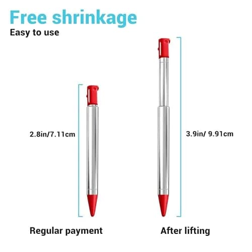 Xahpower 3DS Stylus Pen, Metal Retractable Set, 4 Colors | Precise Control for Nintendo 3DS thumbnail 3