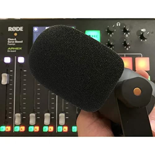 YOUSHARES PodMic Pop Filter Foam Cover - Mic Windscreen Wind Cover for Rode PodMic, Blocks Out Plosives, Black thumbnail 5