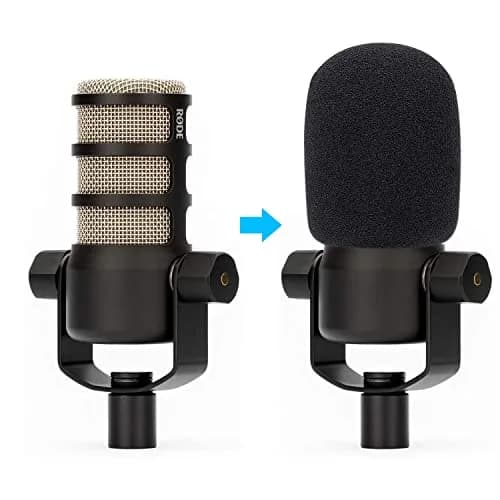 YOUSHARES PodMic Pop Filter Foam Cover - Mic Windscreen Wind Cover for Rode PodMic, Blocks Out Plosives, Black thumbnail 2
