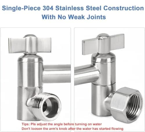 NearMoon Adjustable Shower Arm 11 Inch Brushed Nickel | Universal Connection, Anti-Leak, Easy Install thumbnail 2