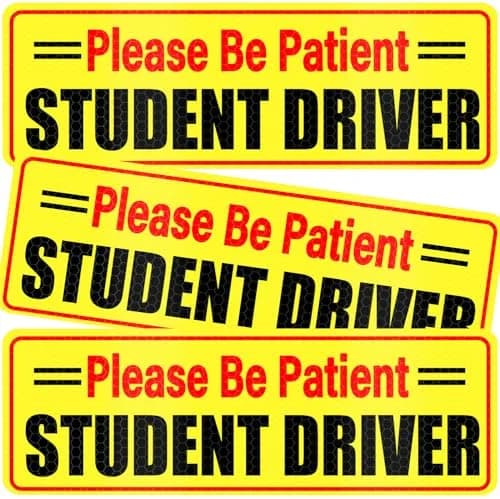 SINGARO Student Driver Magnet - Please Be Patient, Magnetic Sign, 3Pcs Reflective Novice Sticker, Removable Exterior Car Accessories thumbnail 1