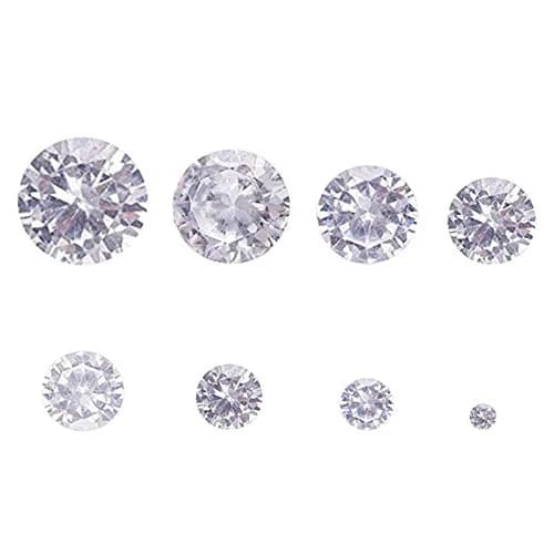 Jaydis Clear Cubic Zirconia Stones 160pcs (1mm-8mm) | Faceted Round Gems for Jewelry Making thumbnail 1