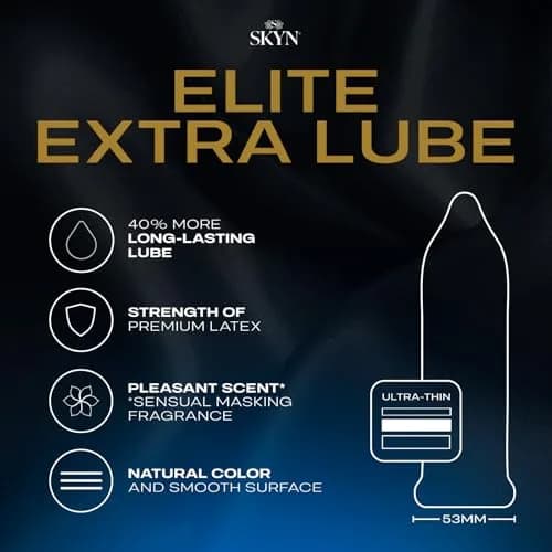 SKYN Elite Extra Lube Condoms - 36 Count - Ultra-Thin, Lubricated Latex-Free Condoms thumbnail 3