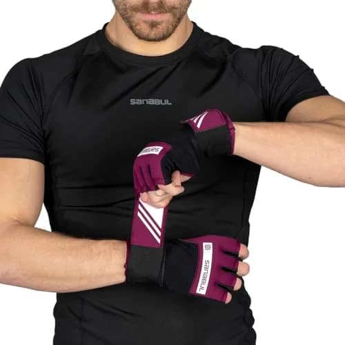 Sanabul Gel Boxing Hand Wraps for Men & Women Purple/White | Superior Knuckle & Wrist Support thumbnail 7