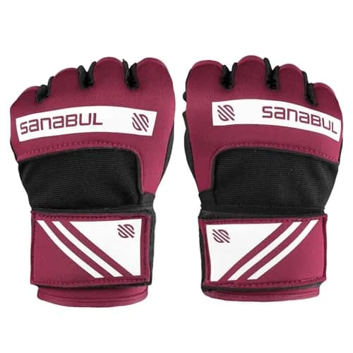 Sanabul Gel Boxing Hand Wraps for Men & Women Purple/White | Superior Knuckle & Wrist Support thumbnail 2