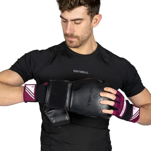 Sanabul Gel Boxing Hand Wraps for Men & Women Purple/White | Superior Knuckle & Wrist Support thumbnail 3