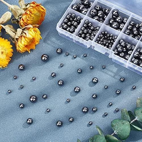 PH PandaHall Black Synthetic Hematite Beads 316pcs 4 Sizes Round Gemstone Beads | 4mm-10mm thumbnail 7