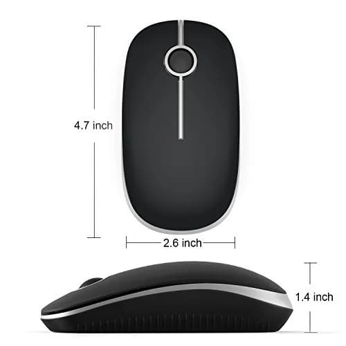 Unipows Wireless Mouse-2.4G Slim Portable Computer Mouse, Black Silver | Quiet Click & High DPI thumbnail 5