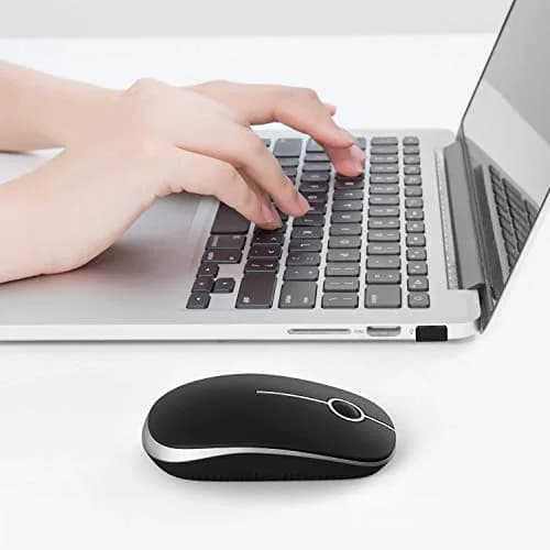 Unipows Wireless Mouse-2.4G Slim Portable Computer Mouse, Black Silver | Quiet Click & High DPI thumbnail 6