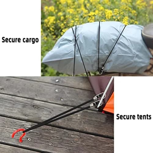 yuntop Black 15 Pack Bungee Cords 11 Inch | Heavy Duty Elastic Straps for Outdoor & Camping thumbnail 3