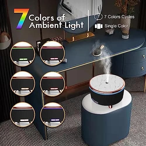 Jpord Aroma Diffuser 500ml | Ultrasonic Mist, 4 Modes, Whisper-Quiet, Remote & 7-Color LED thumbnail 3