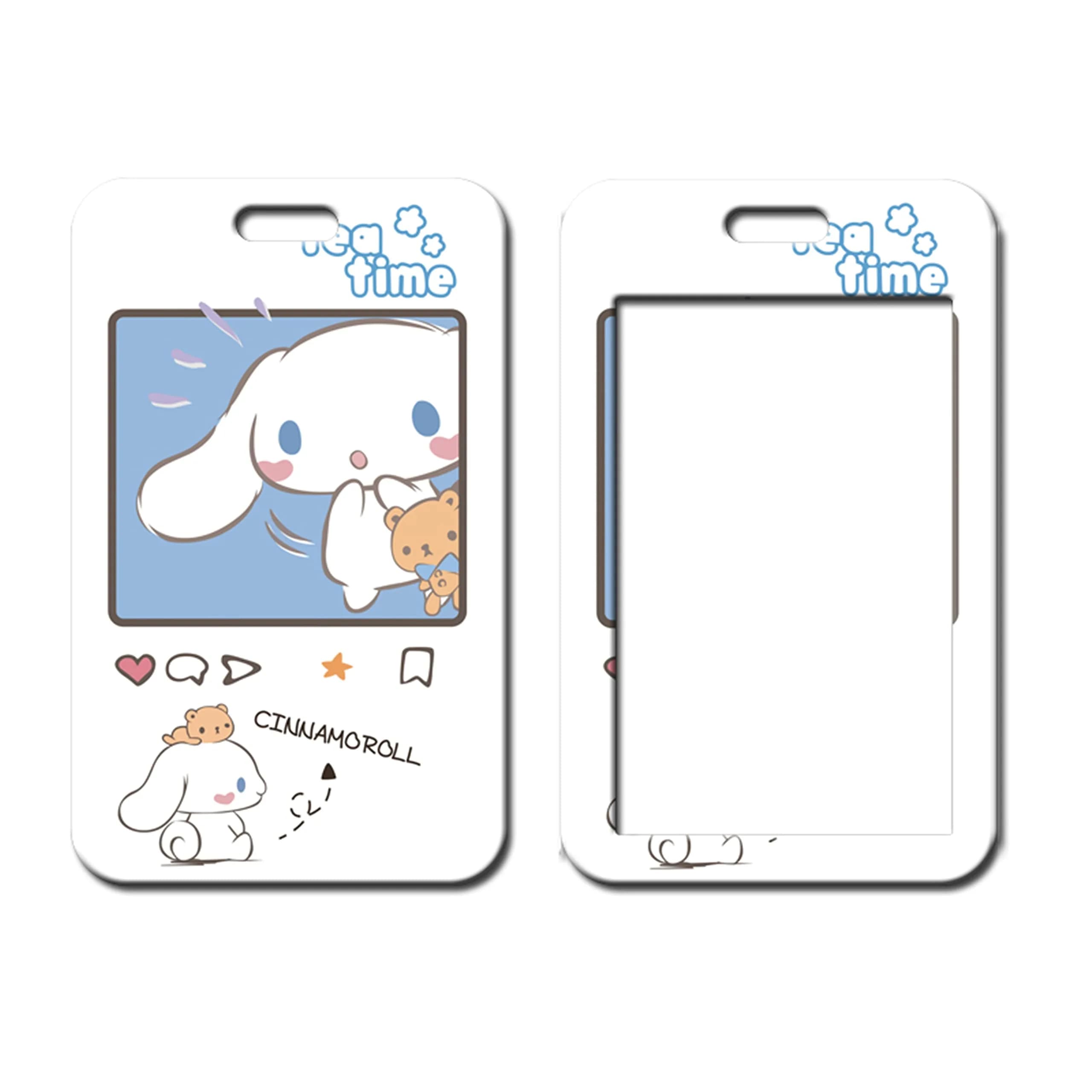 Immeasurable Cinamorol ID Badge Holder, Cute Anime Design, Blue & White | Waterproof, Lightweight, Kawaii Badge for School & Office