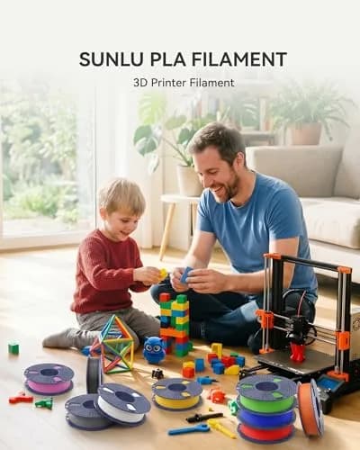 SUNLU 250g PLA Filament Bundle 1.75mm | Multicolor 3D Printer Filament for Precise, Beginner-Friendly Prints thumbnail 2