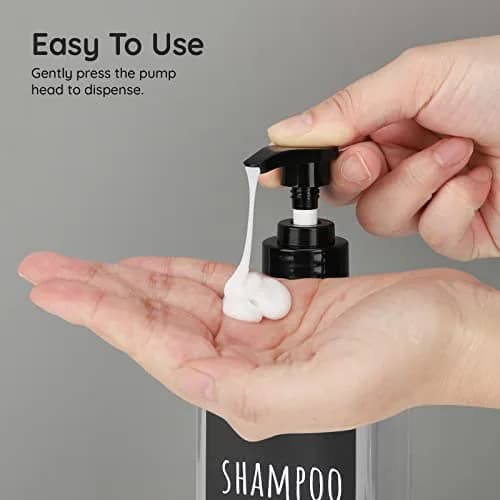Segbeauty Clear 3pcs Pump Dispenser 500ml (16.9oz) | Refillable PET Plastic Bottles for Shampoo, Conditioner, Body Wash thumbnail 5