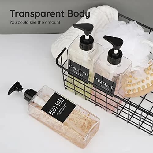 Segbeauty Clear 3pcs Pump Dispenser 500ml (16.9oz) | Refillable PET Plastic Bottles for Shampoo, Conditioner, Body Wash thumbnail 7