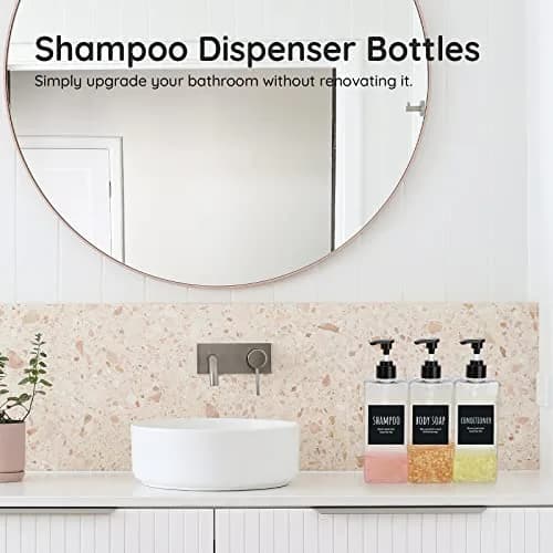 Segbeauty Clear 3pcs Pump Dispenser 500ml (16.9oz) | Refillable PET Plastic Bottles for Shampoo, Conditioner, Body Wash thumbnail 2