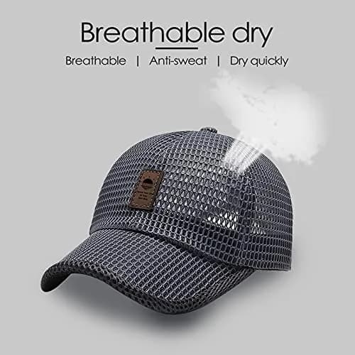 KECOP Full Mesh Cap Dark Grey | Breathable Cooling Hat for Men & Women, Lightweight Polyester, Adjustable Fit thumbnail 5