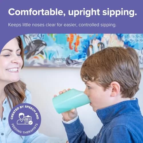 TalkTools Cut-Out Nosey Cups (3 Sizes, 3 Colors) | Therapy Training Cups for Stable Drinking & Motor Support thumbnail 2