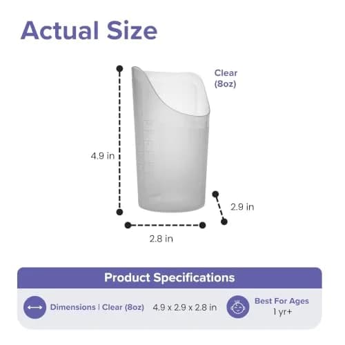 TalkTools Cut-Out Nosey Cups for Adults - 240ml (8oz) 2-Pack | Stable Position Drinking Aid thumbnail 4